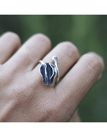 ANILLO PLIEGUES FEMENINOS plata envejecida (A pedido) 