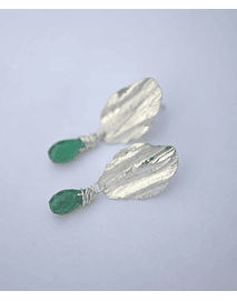 AROS CORAZA PLATA - Onix verde