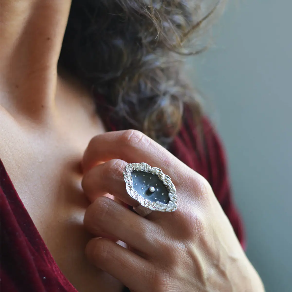 Anillo Flor de Loto ajustable de plata 950