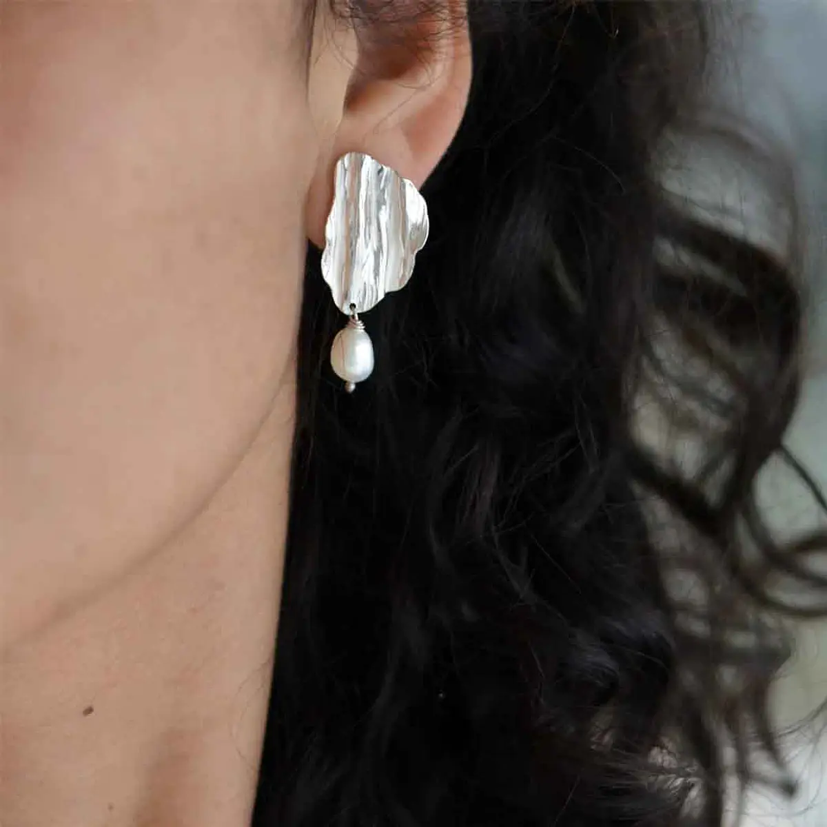 AROS CORTEZA PLATA Y PERLAS