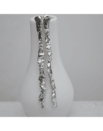 AROS ORILLA LARGOS- Plata y zircón celeste