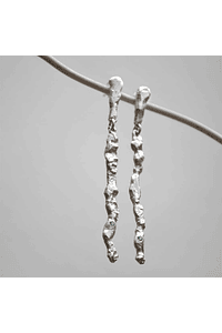 AROS ORILLA LARGOS- Plata y zircón celeste