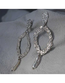 AROS VACÍO FERTIL plata 950 y perlas largas