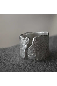 ANILLO GRIETA - PLATA 950 Y MOISSANITA