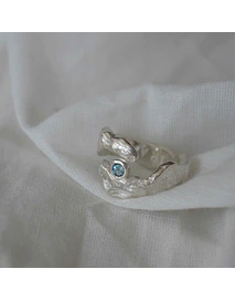 ANILLO ABRAZO DE MAR- Plata y Topacio Swiss (A pedido)