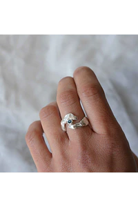 ANILLO ABRAZO DE MAR- Plata y Topacio Swiss (A pedido)