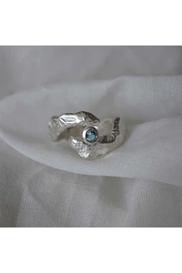 ANILLO ABRAZO DE MAR- Plata y Topacio Swiss (A pedido)