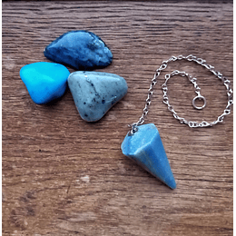 Pêndulo quartzo azul facetado
