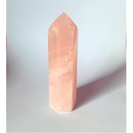 Ponta de quartzo rosa lapidada 10 cm