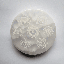 Placa de selenite 7 chakras 8cm