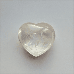 Coração quartzo hialino 5cm