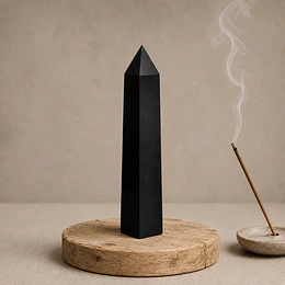 Ponta obelisco de turmalina negra 17 cm