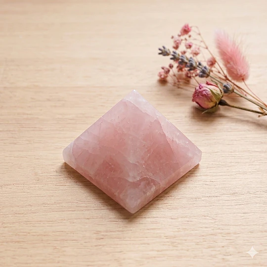 Pirâmide de quartzo rosa 4.5x4.5