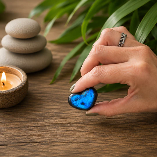 Coração labradorite de Madagáscar