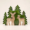 *NATAL* Perdidos no bosque- 2 cervos 3D 18x23 cm