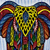 Pano Indiano de algodão Elefante