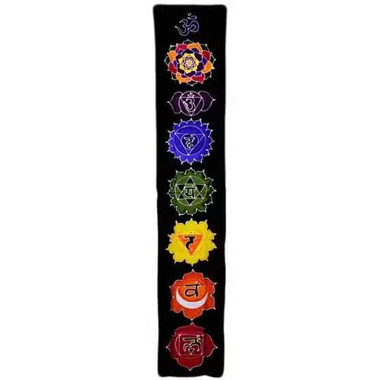 Banner vertical Chakras meia-noite 183x35 cm