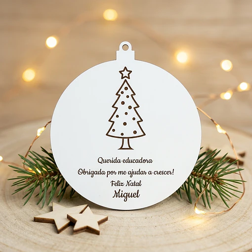 Pendente pinheiro de Natal com mensagem