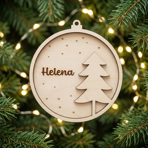 Pendente pinheiro de Natal com nome