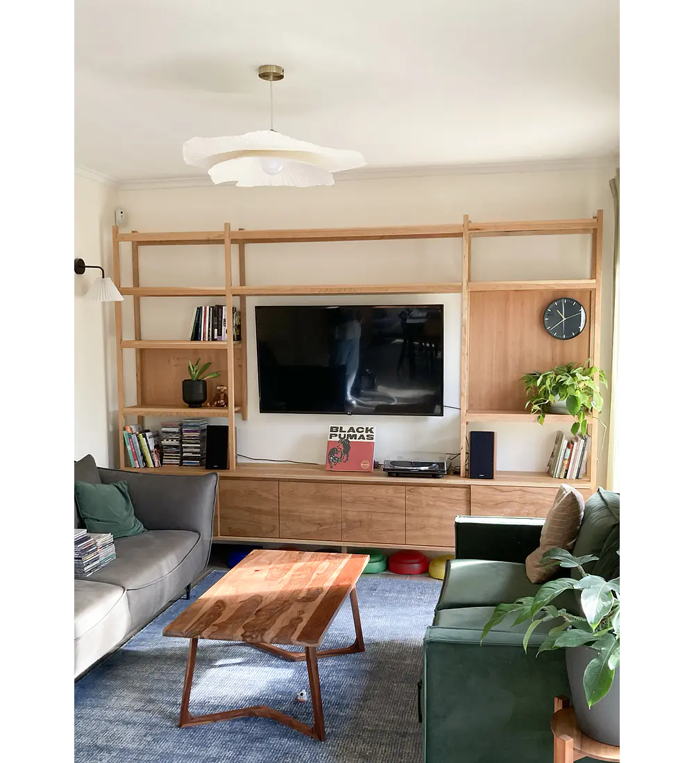 Librero + Rack para Tv y Vinilos