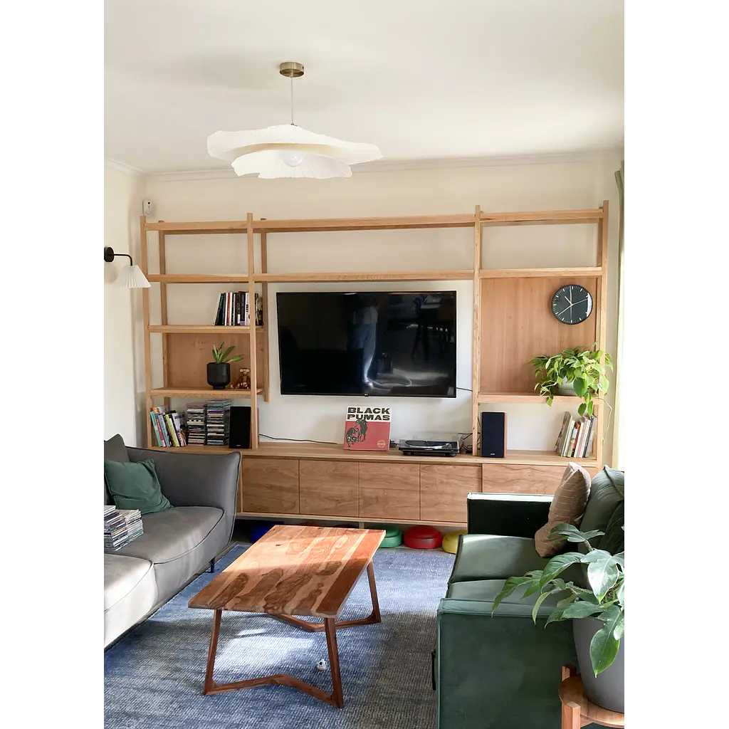 Librero + Rack para Tv y Vinilos