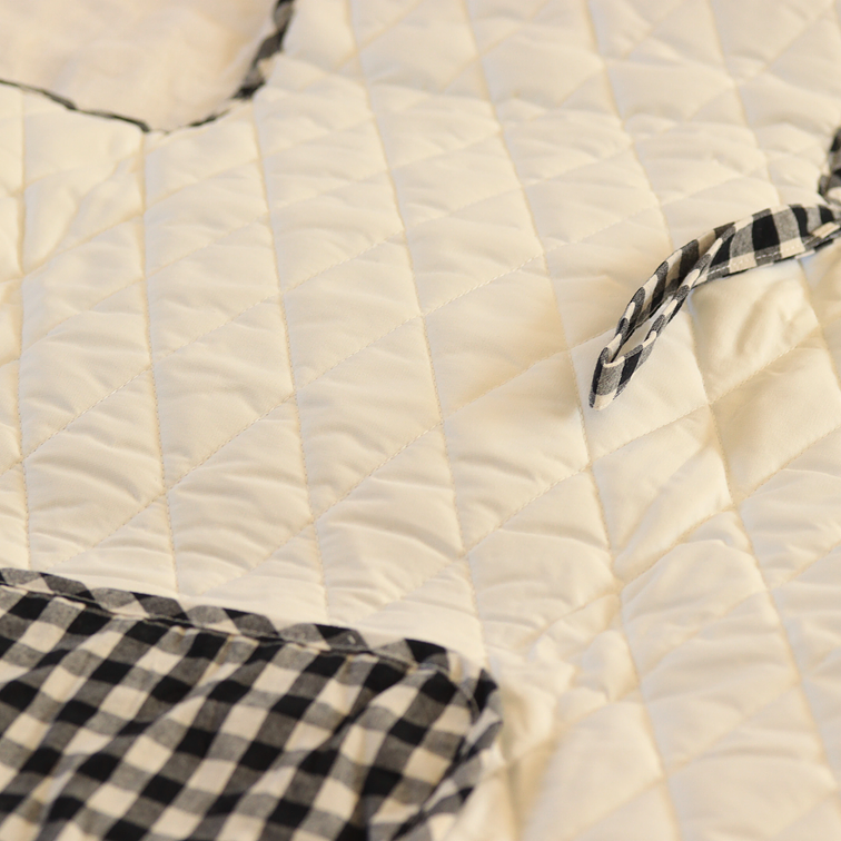 Mudador Portátil Cuadros Blanco/Negro 3