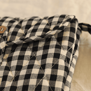 Mudador Portátil Cuadros Blanco/Negro