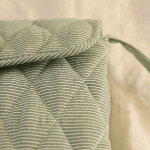 Mudador Portátil Líneas Verde/Blanco