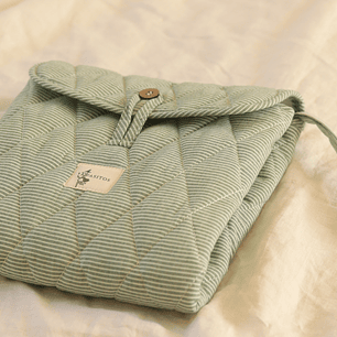 Mudador Portátil Líneas Verde/Blanco