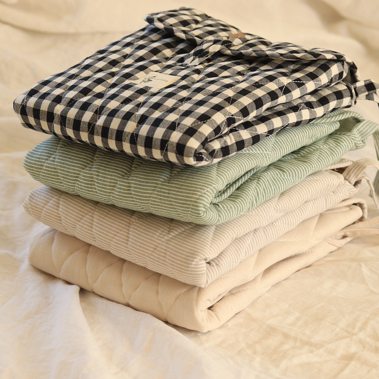 Mudador Portátil Líneas Beige/Blanco 8