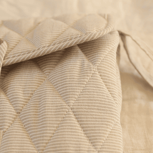 Mudador Portátil Líneas Beige/Blanco