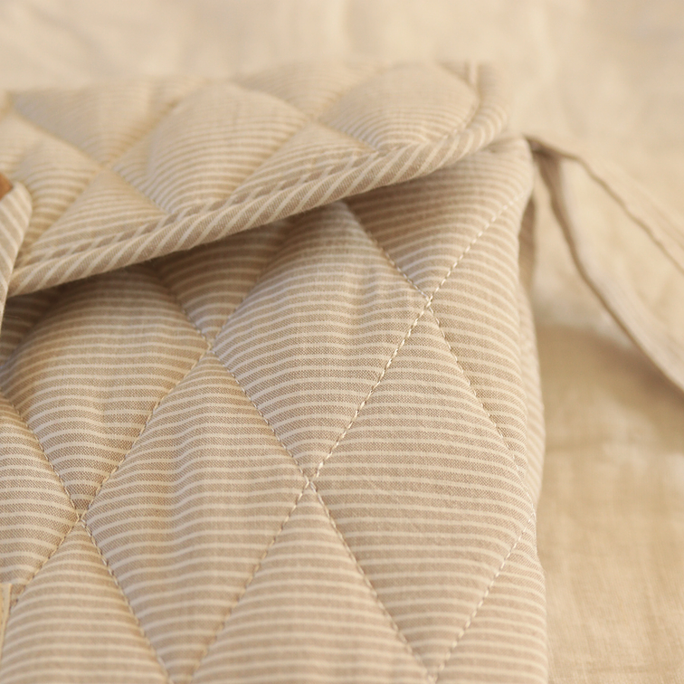 Mudador Portátil Líneas Beige/Blanco 2