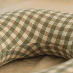 Cojín de Lactancia Cuadros Verde/Blanco