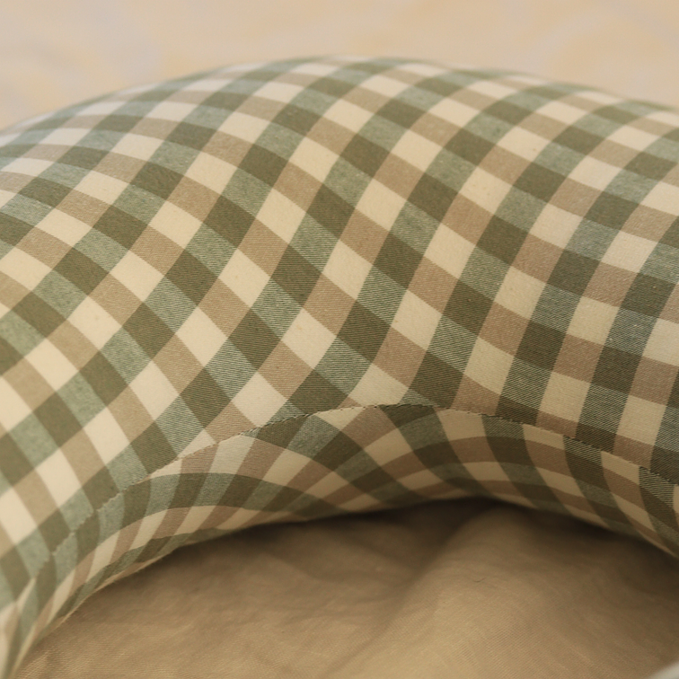 Cojín de Lactancia Cuadros Verde/Blanco 3