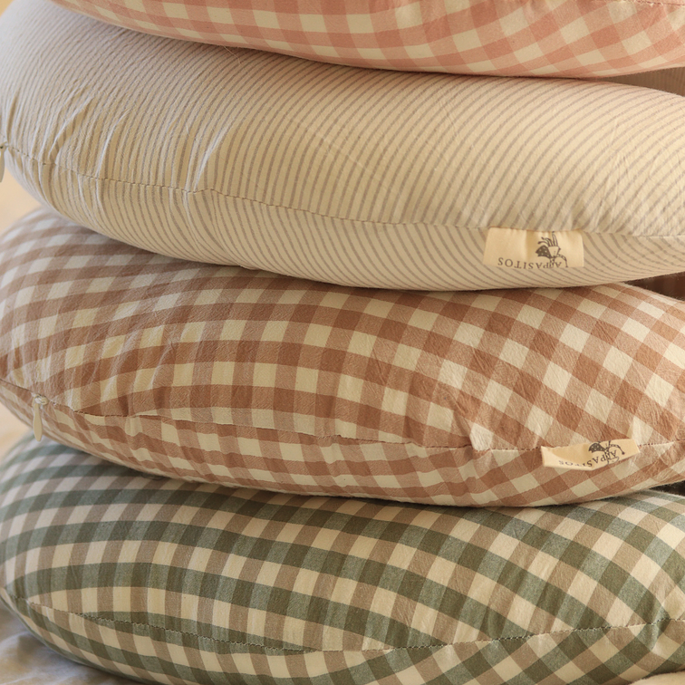 Cojín de Lactancia Cuadros Café/Blanco 5