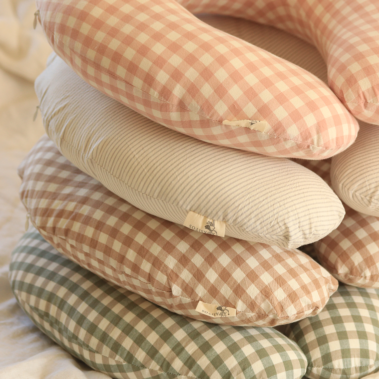 Cojín de Lactancia Líneas Gris/Blanco 5