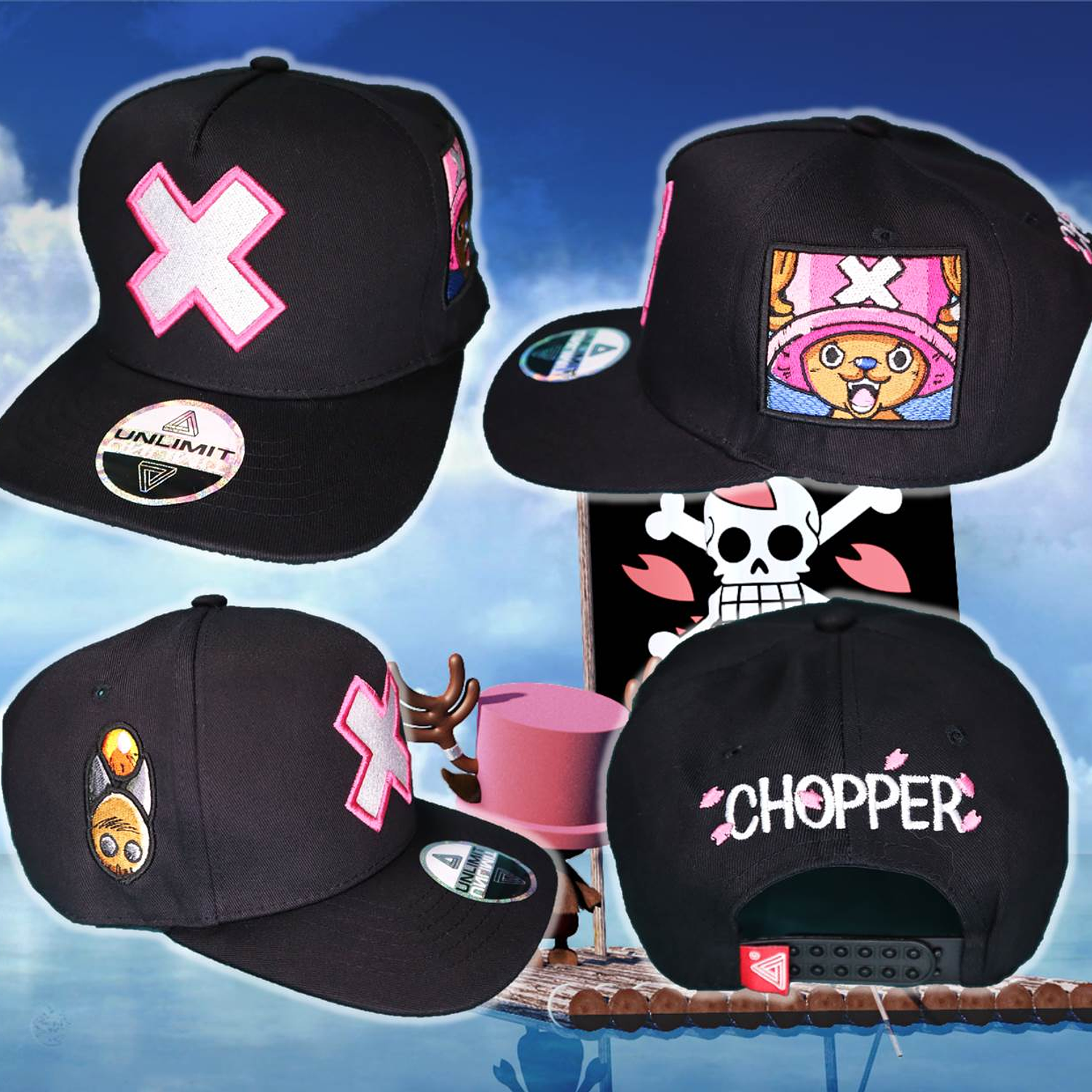 Chopper. Snapback bordado con relieve. One Piece. Inculye 4 bordados. 10