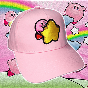 Kirby Star 3D. Gorro bordado con relieve.