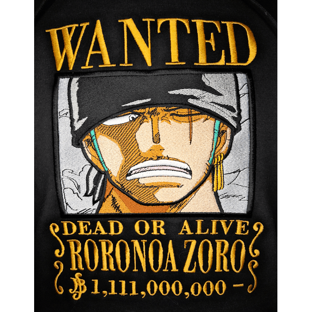 Zoro Wanted 1.111. Poleron bordado.
