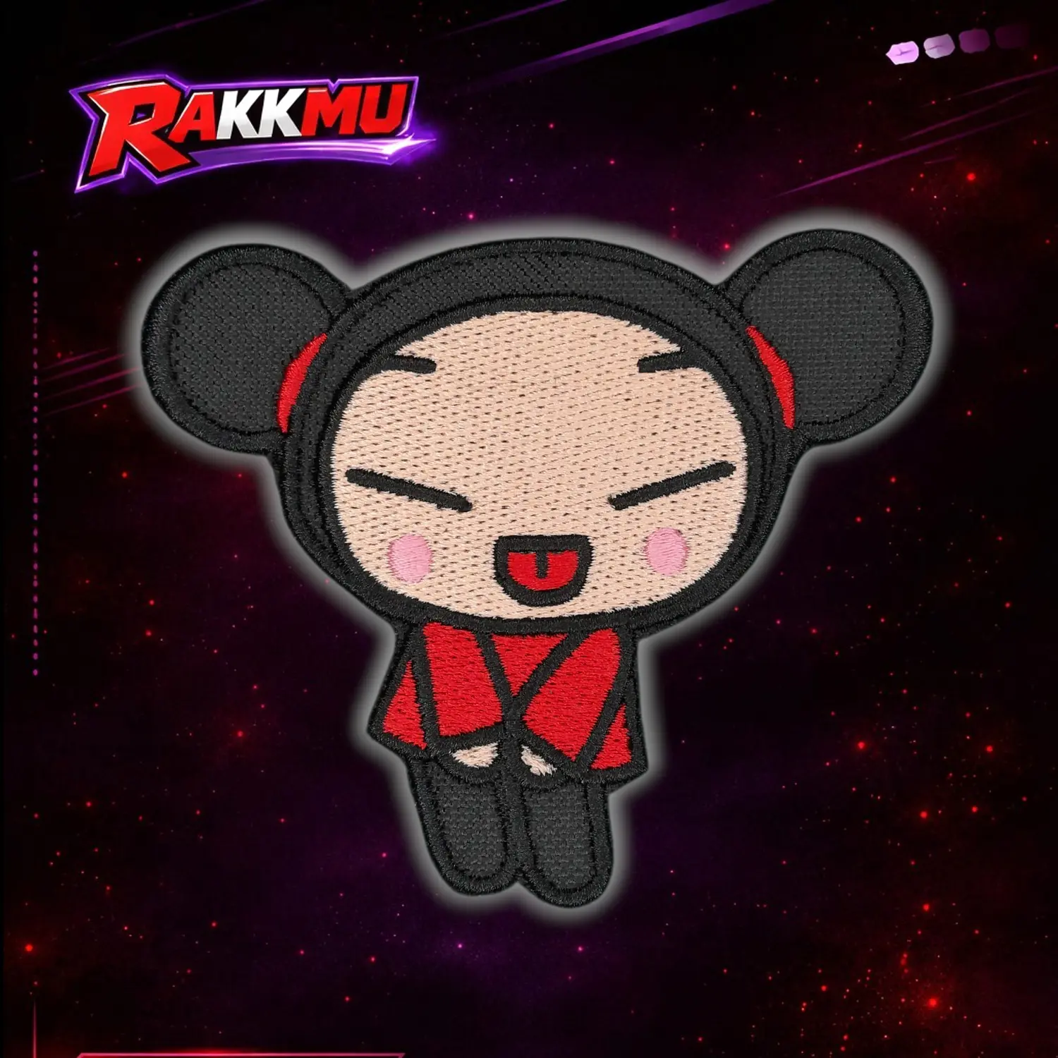 Pucca y Garu. Parches bordados. 2