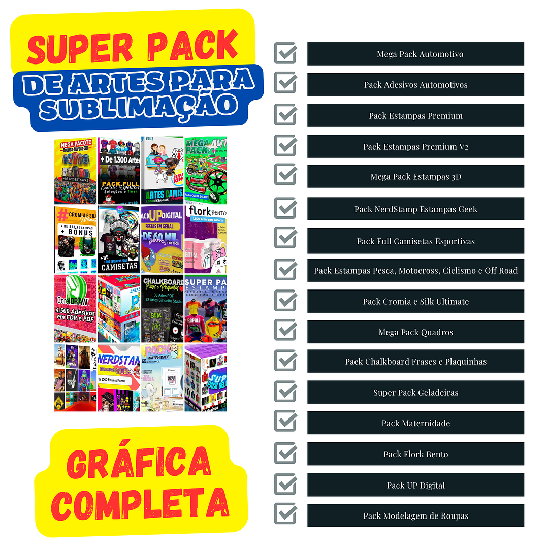 Ultra Pack 300 Mil Estampas Sublimação - Grafica Completa 2