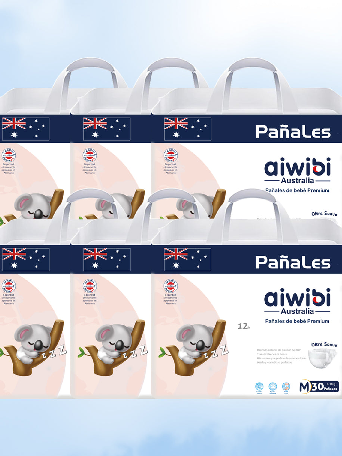 Talla M 180 pañales (6 Unidades)  1