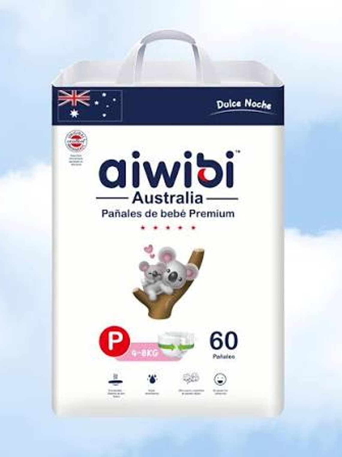 Talla P 60 pañales  1