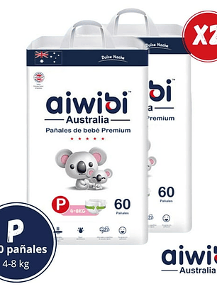 Talla P 120 pañales (2 Unidades) 