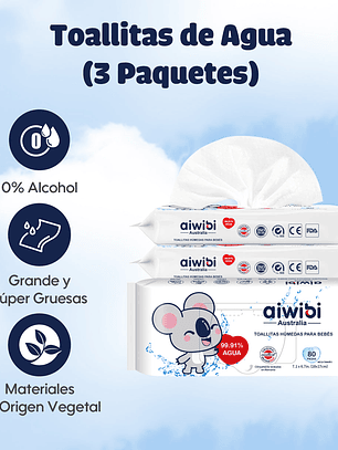 Toallitas húmedas 99.91% Agua 