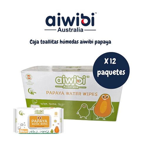 Toallitas húmedas 99.91% Agua con Extracto de Papaya 
