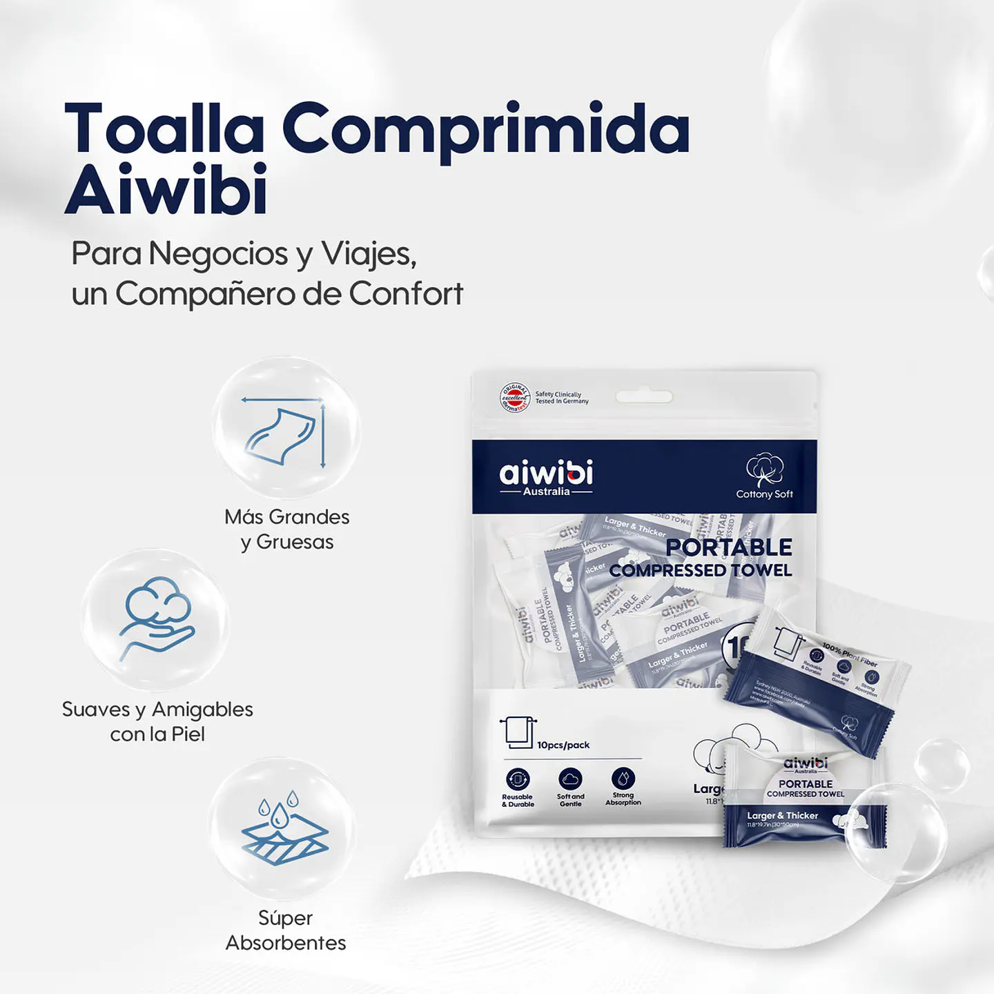 Toallitas húmedas comprimidas  1