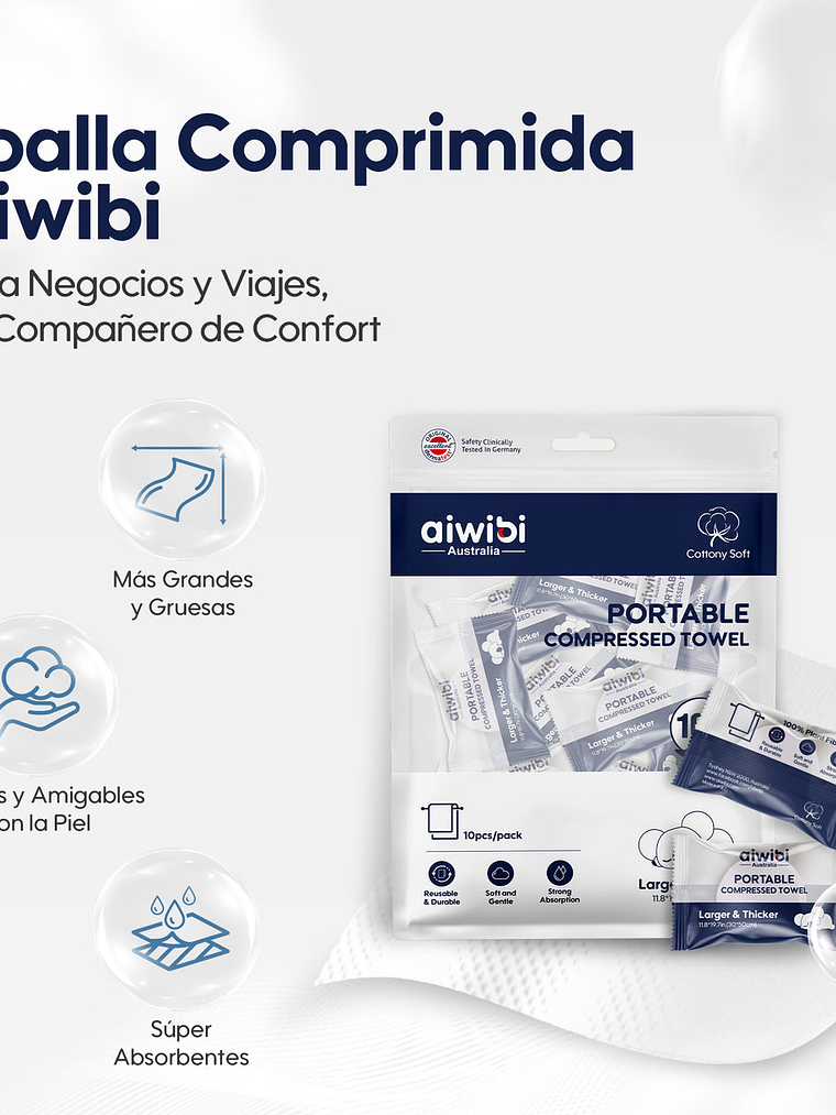 Toallitas húmedas comprimidas  1