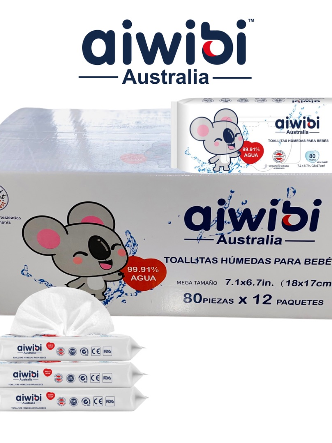 Toallitas húmedas 99.91% Agua 12 Unidades  1