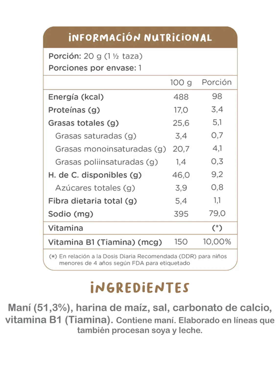 Bombitas Maní 20gr  2